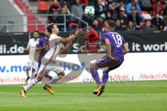2. Bundesliga - Fußball - FC Ingolstadt 04 - FC Erzgebirge Aue - Thomas Pledl (30, FCI) Rapp Nicolai (Aue 18)