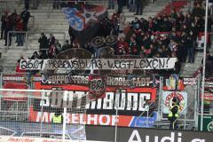 2. Bundesliga - Fußball - FC Ingolstadt 04 - SV Sandhausen - FCI Fans fordern Sieg gegen Regensburg, Spruch Banner Jubel