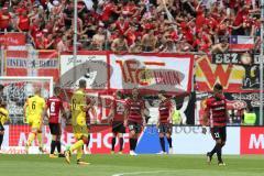 2. Bundesliga - Fußball - FC Ingolstadt 04 - 1. FC Union Berlin - 0:1 - Tor Jubel für Berlin 0:1 hängende Köpfe bei Ingolstadt Darío Lezcano (11, FCI) Marcel Gaus (19, FCI)