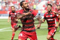 2. Bundesliga - Fußball - FC Ingolstadt 04 - SSV Jahn Regensburg - Marvin Matip (34, FCI) köpft zum Tor, 2:1 Jubel, klopft sich auf die Brust