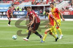 2. Bundesliga - Fußball - FC Ingolstadt 04 - 1. FC Union Berlin - 0:1 - links Stefan Kutschke (20, FCI) Fürstner Stephan (Union 8) Daube Dennis (Union 10)