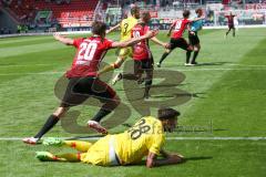 2. BL - Saison 2017/2018 - FC Ingolstadt 04 - 1. FC Union Berlin - Stefan Kutschke (#20 FCI) wird gefoult von Trimmel Christopher gelb #28 Berlin - Foto: Meyer Jürgen