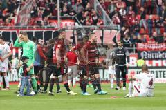 2. Bundesliga - Fußball - FC Ingolstadt 04 - 1. FC Nürnberg - Spiel ist aus Unentschieden Remis 1:1 enttäuschte Gesichter Torwart Örjan Haskjard Nyland (1, FCI) Stefan Kutschke (20, FCI) Robert Leipertz (13, FCI) Marvin Matip (34, FCI) Cheftrainer Stefan 