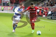 2. BL - Saison 2017/2018 - FC Ingolstadt 04 - MSV Duisburg - Dario Lezcano (#11 FCI) - Nico Klotz (#19 Duisburg) - Foto: Meyer Jürgen