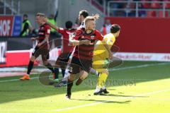 2. Bundesliga - Fußball - FC Ingolstadt 04 - DSC Armenia Bielefeld - Tor Jubel 2:1 Robert Leipertz (13, FCI) Torwart Stefan Ortega Moreno (1 DSC) hinten Sonny Kittel (10, FCI) Almog Cohen (8, FCI)