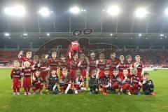 2. Bundesliga - FC Ingolstadt 04 - Eintracht Braunschweig - Kinder Kids Einlaufkinder Schanzi Maskottchen