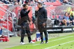 2. Bundesliga - Fußball - FC Ingolstadt 04 - FC Erzgebirge Aue - Cheftrainer Stefan Leitl (FCI) streitet mit Schiedsrichter