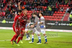 2. BL - Saison 2017/2018 - FC Ingolstadt 04 - MSV Duisburg - Hauke Wahl (#25 FCI) mit dem 1:1 Ausgleichstreffer - jubel - Foto: Meyer Jürgen