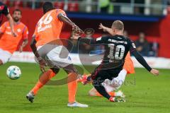 2. BL - Saison 2017/2018 - FC Ingolstadt 04 - SV Darmstadt 98 - Sonny Kittel (#10 FCI) schiesst den 2:0 Führungstreffer - jubel - Stark Yannick (#25 Darmstadt) - Kamavuaka Wilson (#36 Darmstadt) - Foto: Meyer Jürgen