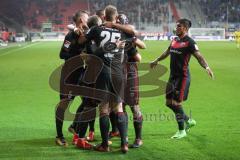 2. Bundesliga - Fußball - FC Ingolstadt 04 - SV Darmstadt 98 - 3:0 - Tor Jubel Thomas Pledl (30, FCI) trifft zum 3:0, Marvin Matip (34, FCI) Hauke Wahl (25, FCI) Darío Lezcano (11, FCI)