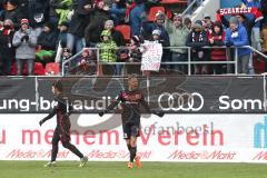 2. Bundesliga - Fußball - FC Ingolstadt 04 - Dynamo Dresden - Tor Jubel 3:2 Sonny Kittel (10, FCI) mit Almog Cohen (8, FCI)