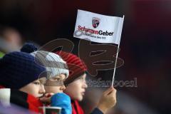 2. Bundesliga - Fußball - FC Ingolstadt 04 - 1. FC Heidenheim - SchanzenGeber Fahne Jubel Fans