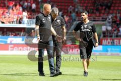 2. Bundesliga - Fußball - FC Ingolstadt 04 - 1. FC Union Berlin - 0:1 - Niederlage im ersten Spiel, hängende Köpfe Cheftrainer Maik Walpurgis (FCI) Co-Trainer Michael Henke (FCI) Co-Trainer Ovid Hajou (FCI)