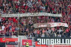 2. BL - Saison 2017/2018 - FC Ingolstadt 04 - SSV Jahn Regensburg - Choreo - Spruchband - Südtribüne - Fans - Foto: Meyer Jürgen
