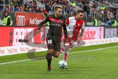 2. BL - Saison 2017/2018 - FC Ingolstadt 04 - Fortuna Düsseldorf - Thomas Pledl (#30 FCI) - Niko Giesselmann (#23 Düsseldorf) - Foto: Meyer Jürgen