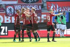 2. Bundesliga - Fußball - FC Ingolstadt 04 - DSC Armenia Bielefeld - Tor Stefan Kutschke (20, FCI) 1:0 Jubel mit Marcel Gaus (19, FCI) Robert Leipertz (13, FCI) Tobias Schröck (21, FCI) Hauke Wahl (25, FCI) Marvin Matip (34, FCI)