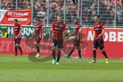 2. BL - Saison 2017/2018 - FC Ingolstadt 04 -1. FC Nürnberg - Robert Leipertz (#13 FCI) Stefan Kutschke (#20 FCI) - enttäuscht nach dem 1:1 Ausgleichstreffer - Foto: Meyer Jürgen