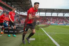 2. BL - Saison 2017/2018 - FC Ingolstadt 04 -1. FC Nürnberg - Alfredo Morales (#6 FCI)  beim warm machen - einlaufen - Foto: Meyer Jürgen