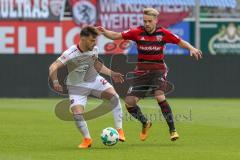 2. BL - Saison 2017/2018 - FC Ingolstadt 04 -1. FC Nürnberg - Thomas Pledl (#30 FCI) - Leibold Tim (#23 Nürnberg) - Foto: Meyer Jürgen