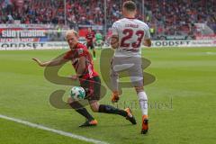 2. BL - Saison 2017/2018 - FC Ingolstadt 04 -1. FC Nürnberg - Tobias Levels (#3 FCI) - Leibold Tim (#23 Nürnberg) - Foto: Meyer Jürgen