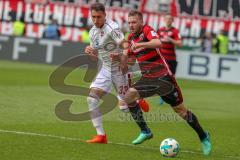 2. BL - Saison 2017/2018 - FC Ingolstadt 04 -1. FC Nürnberg - Robert Leipertz (#13 FCI) - MargreitterGeorg (#30 Nürnberg) - Foto: Meyer Jürgen