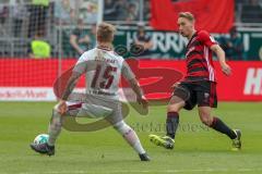 2. BL - Saison 2017/2018 - FC Ingolstadt 04 -1. FC Nürnberg - Tobias Schröck (#21 FCI) - Stefaniak Marvin (#15 Nürnberg) - Foto: Meyer Jürgen