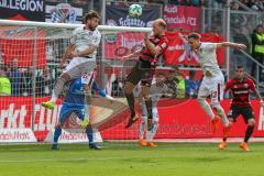 2. BL - Saison 2017/2018 - FC Ingolstadt 04 -1. FC Nürnberg - Tobias Levels (#3 FCI) beim Kopfball - Valentini Enrico (#22 Nürnberg) - MargreitterGeorg (#30 Nürnberg) - Fabian Bredlow (#24 Torwart Nürnberg) - Foto: Meyer Jürgen