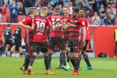 2. BL - Saison 2017/2018 - FC Ingolstadt 04 -1. FC Nürnberg - Robert Leipertz (#13 FCI) schiesst den 1:0 Führungstreffer - jubel - Sonny Kittel (#10 FCI) - Christian Träsch (#28 FCI)  - Foto: Meyer Jürgen