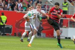 2. BL - Saison 2017/2018 - FC Ingolstadt 04 -1. FC Nürnberg - Almog Cohen (#8 FCI) - Petrak Ondrej (#31 Nürnberg) - Foto: Meyer Jürgen