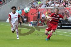 2. Bundesliga - Fußball - FC Ingolstadt 04 - 1. FC Kaiserslautern - Phillipp Mwene (21 Kaiserslautern) Marcel Gaus (19, FCI)