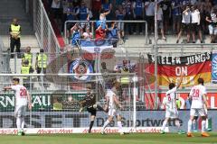 2. Bundesliga - Fußball - FC Ingolstadt 04 - Holstein Kiel - Tor David Kinsombi (6 Kiel) Jubel Torwart Örjan Haskjard Nyland (1, FCI) sauer