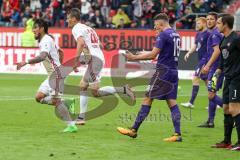 2. Bundesliga - Fußball - FC Ingolstadt 04 - FC Erzgebirge Aue - Tor Jubel Darío Lezcano (11, FCI) 1:2 trifft, Torwart Männel Martin (Aue 1) keine Chance, hinten Stefan Kutschke (20, FCI) Rapp Nicolai (Aue 18) schreit