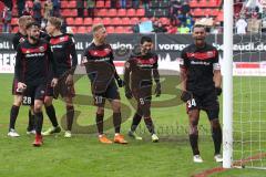 2. Bundesliga - Fußball - FC Ingolstadt 04 - Dynamo Dresden - Sonny Kittel (10, FCI) gibt Ball an Almog Cohen (8, FCI) der zum 4:2 trifft Tor Jubel Sieg, Tobias Schröck (21, FCI) Christian Träsch (28, FCI) Hauke Wahl (25, FCI), Marvin Matip (34, FCI) trit