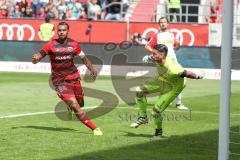 2. Bundesliga - Fußball - FC Ingolstadt 04 - SSV Jahn Regensburg - Marvin Matip (34, FCI) köpft zum Tor, 2:1 Jubel, Philipp Pentke (1 Torwart Jahn) keine Chance