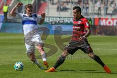 2. BL - Saison 2017/2018 - FC Ingolstadt 04 - Arminia Bielefeld - Dario Lezcano (#11 FCI) - Patrick Weihrauch (#6 Bielefeld) - Foto: Meyer Jürgen