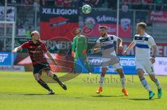 2. BL - Saison 2017/2018 - FC Ingolstadt 04 - Arminia Bielefeld - Tobias Levels (#3 FCI) - Fabian Klos (#9 Bielefeld) - Foto: Meyer Jürgen