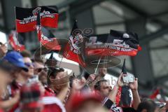 2. Bundesliga - Fußball - FC Ingolstadt 04 - 1. FC Nürnberg - Fahnen Jubel Sponsor Audi