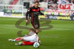 2. BL - Saison 2017/2018 - FC Ingolstadt 04 - Fortuna Düsseldorf - Marcel Gaus (#19 FCI) - Julian Schauerte (#4 Düsseldorf) - Foto: Meyer Jürgen