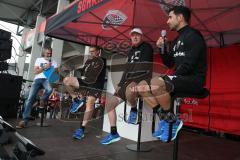 2. BL - Saison 2017/2018 - FC Ingolstadt 04 - Saisoneröffnung - Italo Mele interviewt Maik Walpurgis (Trainer FCI) - Michael Henke (Co-Trainer FCI) - Ovid Hajou (Co-Trainer FCI) - Foto: Meyer Jürgen
