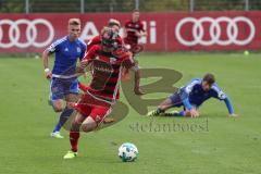 2. Bundesliga - Fußball - Testspiel - FC Ingolstadt 04 - SpVgg Unterhaching - Moritz Hartmann (9, FCI) mit Gesichtsmaske