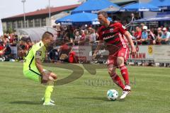 2. Bundesliga - Fußball - Testspiel - FC Ingolstadt 04 - SV Wehen Wiesbaden - rechts Marcel Gaus (19, FCI) links Sebastian Mrowca (WW)