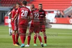 2. BL - Saison 2017/2018 - FC Ingolstadt 04 - VFB Eichstätt - Freundschaftsspiel - Nico Rinderknecht (#22 FCI) trifft zum 3:0 Führungstreffer - Stefan Kutschke (#20 FCI) - jubel - tor - Foto: Meyer Jürgen