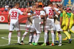 2. BL - Saison 2017/2018 - Testspiel - FC Ingolstadt 04 - FC Nantes - Dario Lezcano (#11 FCI) schiesst den 1:0 Führungstreffer - Jubel - Alfredo Morales (#6 FCI) - Tobias Schröck (#21 FCI) - Foto: Meyer Jürgen