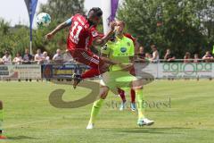 2. Bundesliga - Fußball - Testspiel - FC Ingolstadt 04 - SV Wehen Wiesbaden - Darío Lezcano (11, FCI) verpasst den Ball vor dem Tor, dahinter Steven Ruprecht (WW)