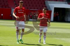 2. BL - Saison 2017/2018 - Testspiel - FC Ingolstadt 04 - FC Nantes - Phil Neumann (#26 FCI) - Maurice Multhaup (#31 FCI) beim warm machen - Foto: Meyer Jürgen