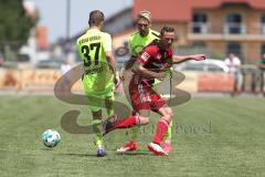 2. Bundesliga - Fußball - Testspiel - FC Ingolstadt 04 - SV Wehen Wiesbaden - Stephan Andrist (WW 37) und Marcel Gaus (19, FCI)