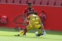 2. BL - Saison 2017/2018 - FC Ingolstadt 04 - VFB Eichstätt - Freundschaftsspiel - Dario Lezcano (#11 FCI) - Thomas Bauer Torwart Eichstätt - Foto: Meyer Jürgen