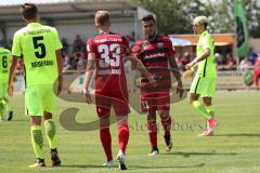 2. Bundesliga - Fußball - Testspiel - FC Ingolstadt 04 - SV Wehen Wiesbaden - Florent Hadergjonaj (33, FCI) flankt zu Darío Lezcano (11, FCI) und trifft zum 2:0, Jubel Tor