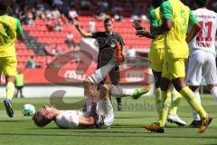 2. Bundesliga - Testspiel - Fußball - FC Ingolstadt 04 - FC Nantes - Foul Schrei Stefan Kutschke (20, FCI) am Boden