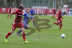 2. Bundesliga - Fußball - Testspiel - FC Ingolstadt 04 - SpVgg Unterhaching - Moritz Hartmann (9, FCI) mit Gesichtsmaske Angriff Flanke zu Thomas Pledl (30, FCI) der zum 2:0 trifft Tor